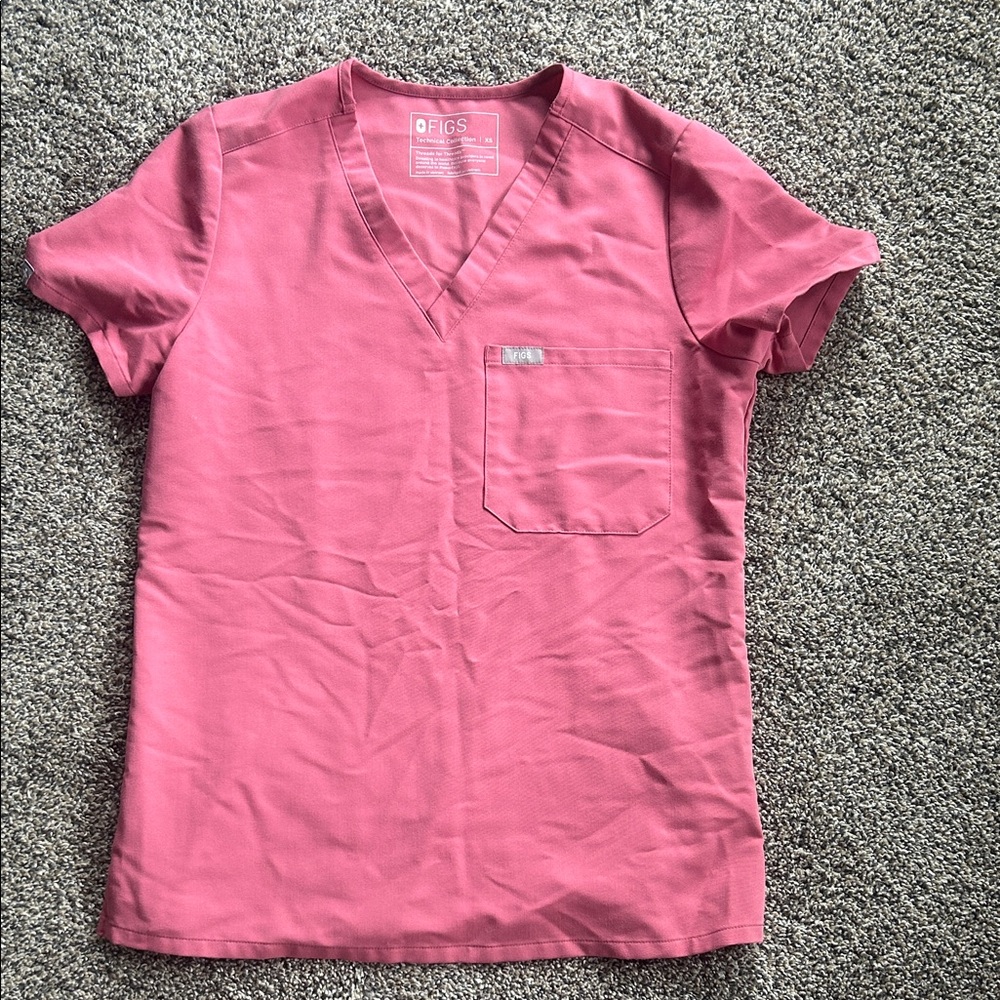 Figs Rose V-Neck Scrub Top